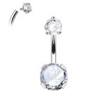 Piercing Umbigo Com Pedras Cz Cconstrucao Em Titanio