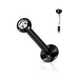  Ponto luz Australiano Pvd Black Com Pedra CZ Modelo Push Pin