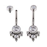 Piercing de Umbigo 6 Pedras com esferas
