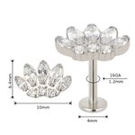Labret Delunbrante 05 Zircônia Marquise / 03 CZ Arredondadas 