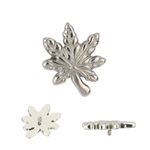 Titanium High Polished Maple Leaf Internally Threaded Top