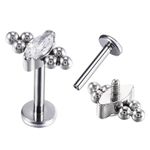 Labret Cluster Marquise com Bolinhas De Titânio 
