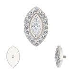 Topo Pedra Central Cz Marquise Com 14 Pedrinhas Cravejadas Adornando