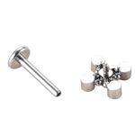 Labret Clusters Com 5 Pedras Cz Lapidadas Adrornadas Com Esferas Polidas