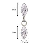 Labret Com 02 Pedra zircônias, Formato Marquise Articulado