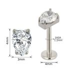Labret Formato Gota Com 01 Pedra Zirconia