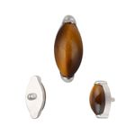  Topo Formato Marquise Pedra Natural Topo Cravado em Titanio
