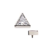  Labret Pedra Cz Triangular Rosca Interna Titanio