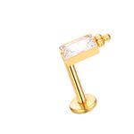 Labret, Pedra Cz Retangular Cravada C/ 03 Bolinhas Adornando
