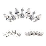  Labret - 10 Pedras Zirconias Decrescentes, Naverte e Arredondadas