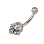 Piercing de Umbigo 6 Pedras Rosca Interna Lapidada
