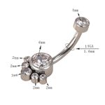 Piercing de Umbigo 6 Pedras Rosca Interna Lapidada