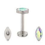 Labret Navete Com Pedras Zircônias