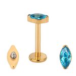 Labret Navete Com Pedras Zircônias