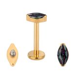 Labret Navete Com Pedras Zircônias