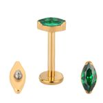 Labret Navete Com Pedras Zircônias