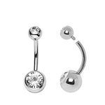 Piercing Umbigo com Zircônias Cravadas em Titânio