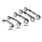 Piercing Surface Flatado Rosca Interna Pedra Zirconia 1.6 Altamente Polido
