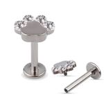 Labret Formato Patinha Com 04 Pedras Cz