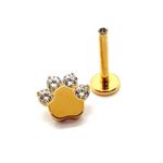 Labret Formato Patinha Com 04 Pedras Cz