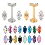 Labret Navete Com Pedras Zircônias