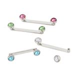 Piercing Surface Flatado Rosca Interna Pedra Zirconia 1.6 Altamente Polido