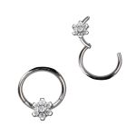 Argola Captive Com 06 Pedrinhas De Flor