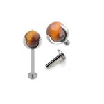 Labret Com Pedras Em 3 Garras Rosca Interna