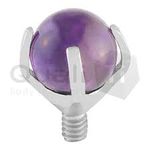 Labret Com Pedras Em 3 Garras Rosca Interna