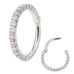Argola Segmentada Com Pedras Cz Intercaladas e Encrustada