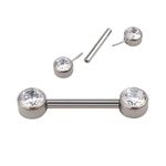 Piercing Em Titanio Com Pedra Para o Mamilo Push Pin