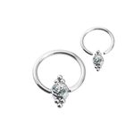 Argola Captive Com Pedraia e Bolinhas Tribais