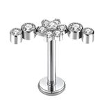 Piercing Cluster 4 pedras Flor central com Pedrarias em Zircônia