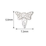  Labret,Borboleta em Titanio Cravada com zircônias polidadas 