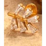 Labret, Elegancia de 06 Baguettes Cravejado Pedra zircônia Cravadas 
