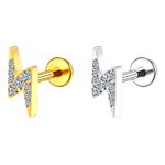  Labret raio cravejado com zirconias