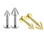 Labret Spike 8mm Pvd Gold / Titânio