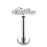 Piercing Conjunto de Pedras Swarovski Neste Labret em titânio 
