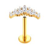 Clasico Labret com 05 Navetes e 10 Zircônias Naturais 