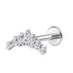 Clasico Labret com 05 Navetes e 10 Zircônias Naturais 