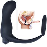  Anel Peniano em Silicone com Plug Anal Vibratório