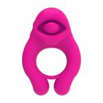  Vibrador Peniano com Estimulador de clitóris lingua- Lick Ring