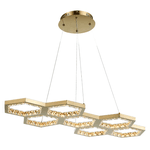 Pendente Colmeia Dourado / Transparente 1xled 75w