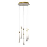 Pendente Goccia Dourado / Transparente 6xled 3w