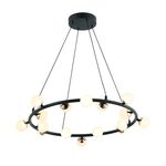 Pendente Fuxico Preto / Dourado 10xled 2w
