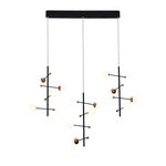 Pendente Fuxico Preto / Dourado 12xled 3w