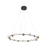 Pendente Graviola Preto / Dourado 16xled 3w