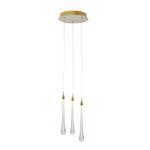 Pendente Goccia Dourado / Transparente 3xled 3w