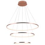 Pendente Birdie Rose Gold / Branco 3xled 17 + 13 + 9w