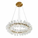 Pendente Flora Dourado / Transparente 26xg4 Bipino Max 3w